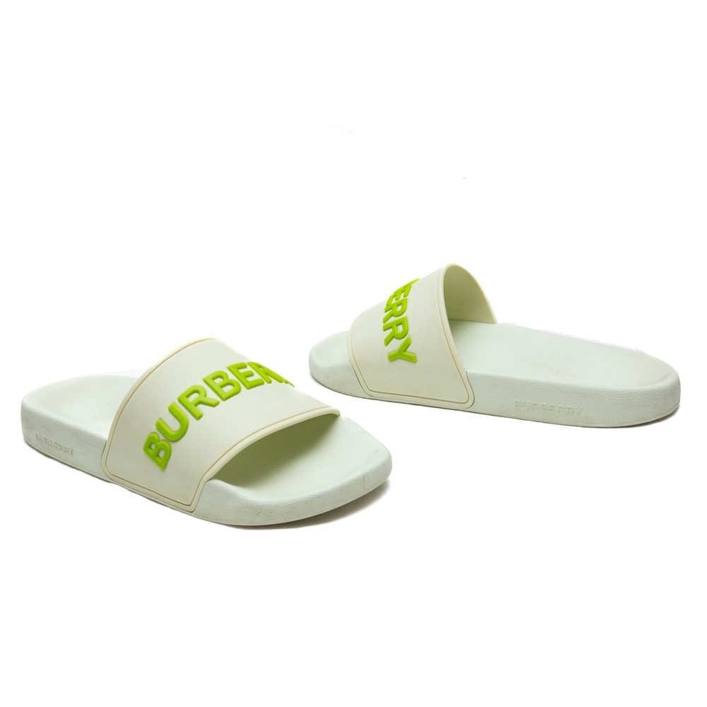 Burberry Logo Slides  Women's‎ Furley Pistachio Green Sandals Size EU 38 / US 8